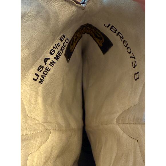 J.B. Dillon Women's Cowboy Boots Size 6 1/2 B Brown with Red Shaft - Picture 7 of 9